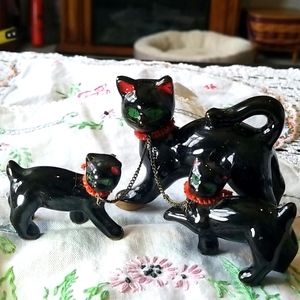 Cats & Kittens. Mom with chained Kitties.